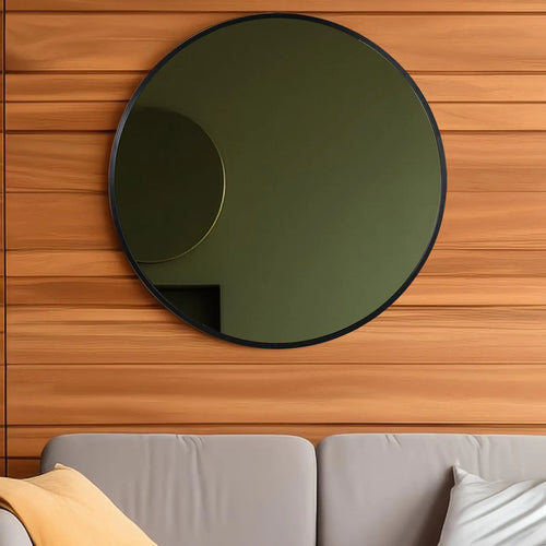 Black Round Mirror